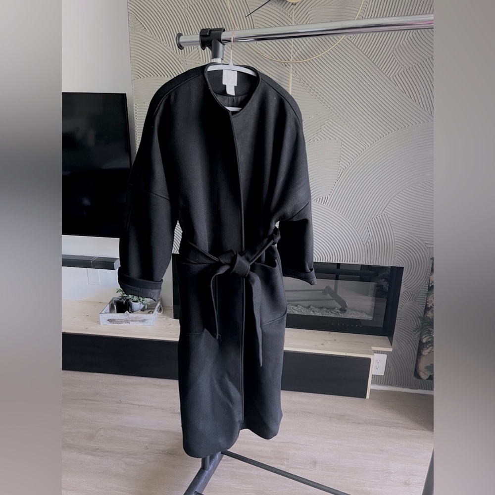 H&M black oversized coat